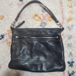 Vintage Coach Poppy Pebbled Leather Hippie Bag - Black